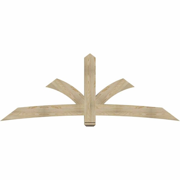 Ekena Millwork Davenport Rough Sawn Timber Gable Bracket, Douglas Fir, 96"W x 36"H x 4"D x 6"F, 9/12 Pitch GBW096X36X0406DAV00RDF - main